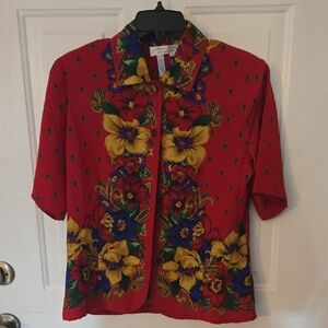 Vintage Laura & Jayne Colorful Floral Blouse